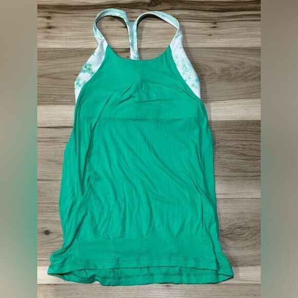 Lululemon Practice Freely Tank Top Green Floral Women’s 4 - Picture 3 of 6